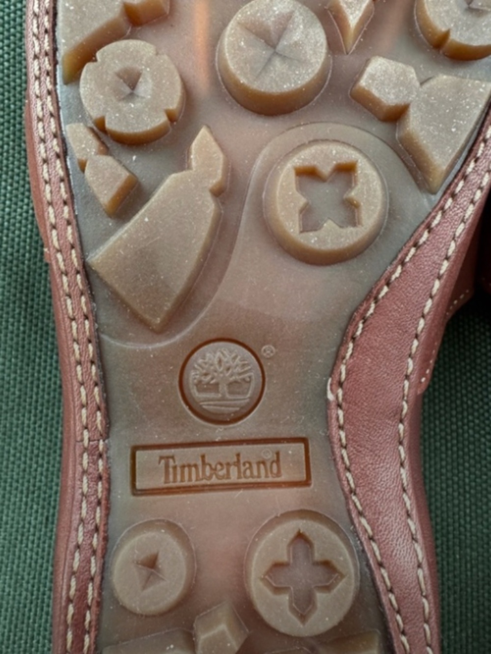 Timberland Women's Burgundy Leather Slide Sandals with Stitched Trim - Picture 5 of 12